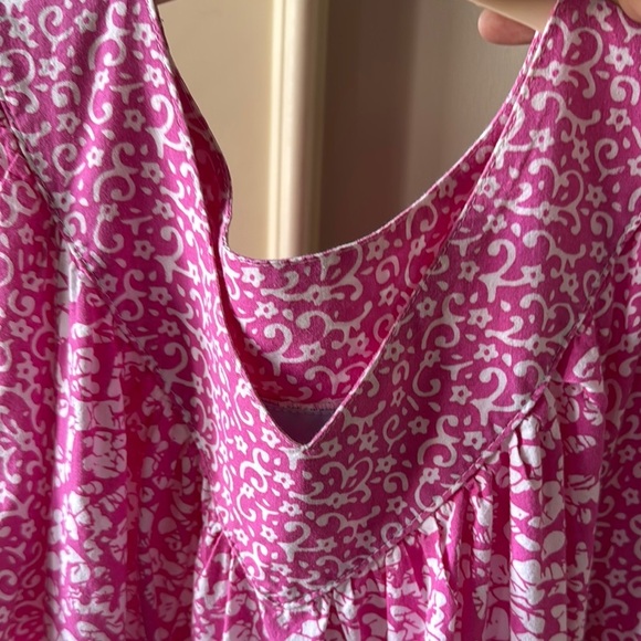 Pink and White Patterned Dress Only Necessities Medium - Picture 3 of 5